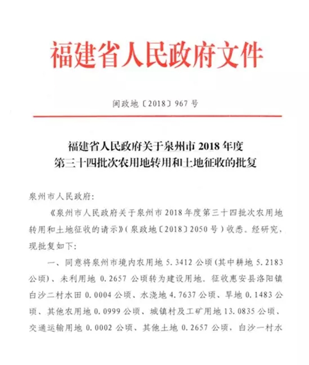 台商区白沙片区征收批复文件公布 白沙安置房户型图曝光——九房网