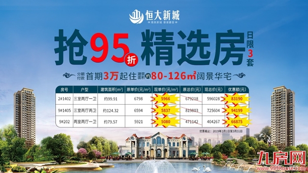 南安恒大新城｜全员营销月，购房享好礼——九房网